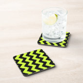 Dessous-de-verre Zigzag I - Jaune noir et fluorescent (Côté Droit)