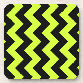 Dessous-de-verre Zigzag I - Jaune noir et fluorescent