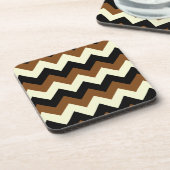 Dessous-de-verre Zigzag I - Noir, jaune et Brown (Côté gauche)