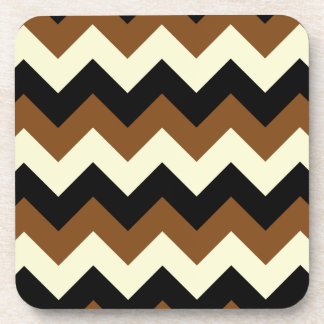 Dessous-de-verre Zigzag I - Noir, jaune et Brown