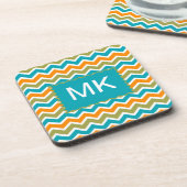 Dessous-de-verre Zigzag, une tribu dynamique de Peacock (Côté gauche)