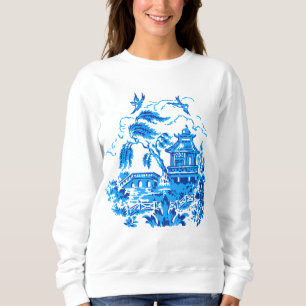 Dessus bleu de sweatshirt de conception de la