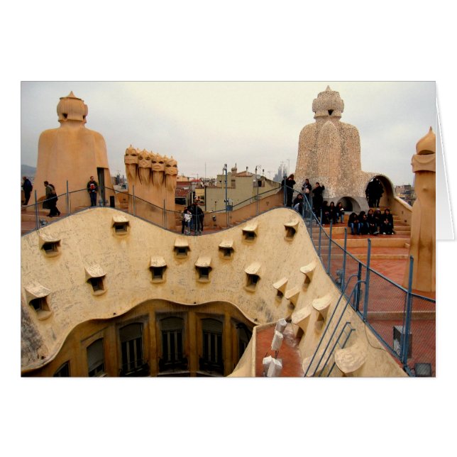 dessus de toit de Pedrera de La de g/nc Barcelone (Devant horizontal)