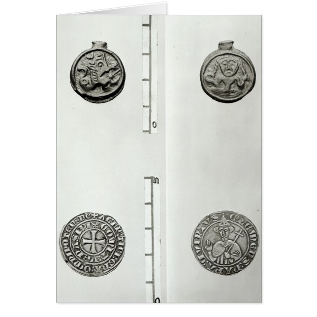 Dessus : Pièce de monnaie gauloise de la face de (Devant)