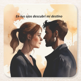Destellos de Miradas: Ilustración en Acuarela que Vierkante Kartonnen Onderzetter