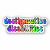 destigmatize handicaps Rainbow Typography Sticker (Voorkant)