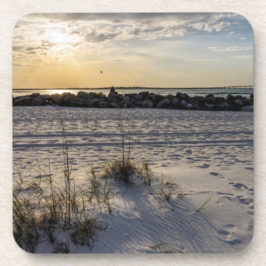 Destin Beach Florida Jetty Sunset Dessous de verre (Devant)