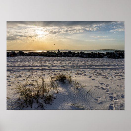 Destin Beach Florida Jetty Sunset Poster (Devant)