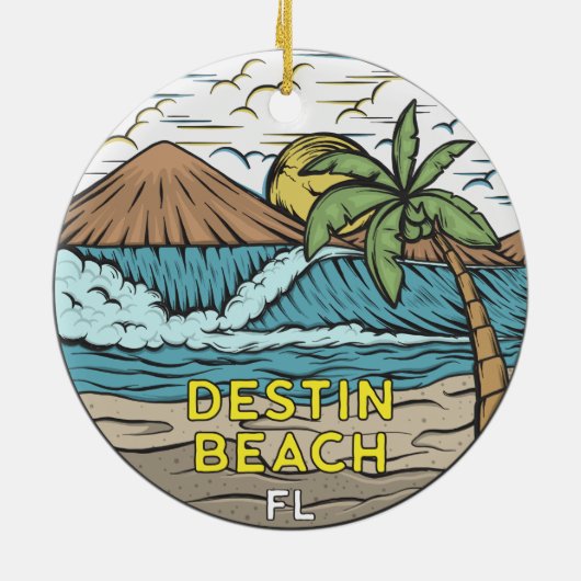 Destin Beach Florida Keramisch Ornament (Achterkant)
