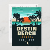 Destin Beach Florida Retro Sunset Souvenirs 60s Briefkaart (Voorkant / Achterkant)