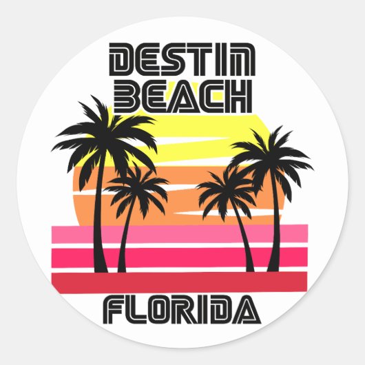  Destin Beach Florida Ronde Sticker (Voorkant)
