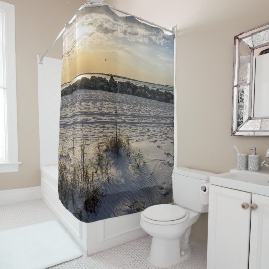 Destin Beach Floride Jetty Sunset Douche Rideau (En situation)