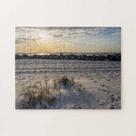 Destin Beach Floride Jetty Sunset Jigsaw Puzzle (Horizontal)