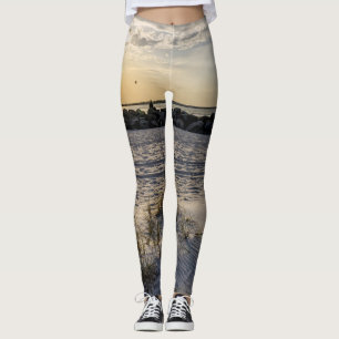 Destin Beach Floride Jetty Sunset Leggings