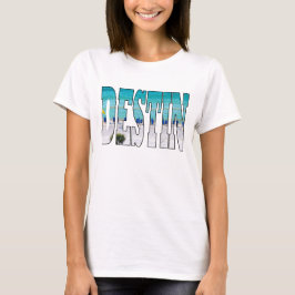 Destin Beach Foto Unieke Typografie Modern T-shirt