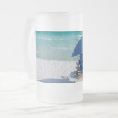 Destin Chaises Floride Et Parapluie Frosted Mug (Devant gauche)