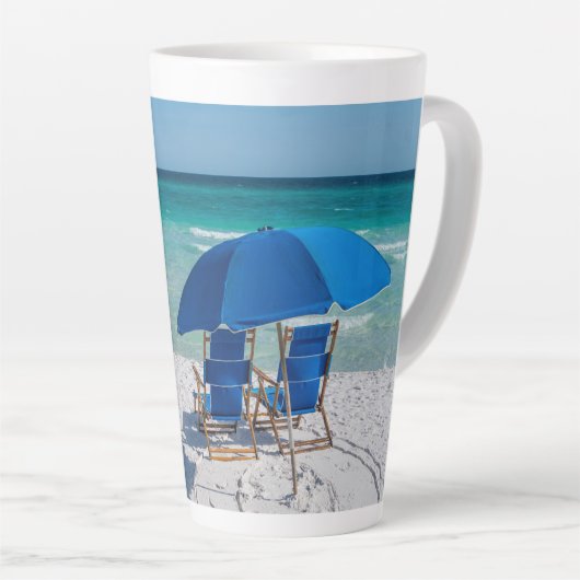 Destin Chaises Floride Et Umbrella Latte Mug (Angle droit)
