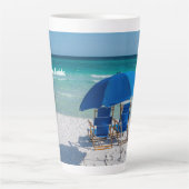 Destin Chaises Floride Et Umbrella Latte Mug (Devant)