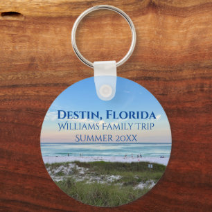 Destin Florida Beach Sunset Aangepaste vakantie Sleutelhanger