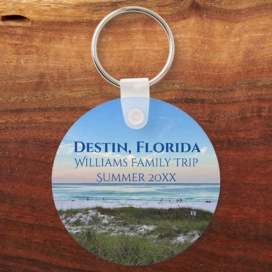 Destin Florida Beach Sunset Aangepaste vakantie Sleutelhanger (Voorkant)