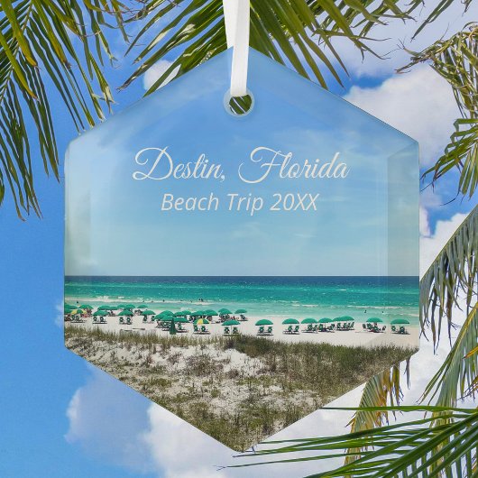 Destin Florida Beach Trip Ocean Keepomwille Kerstm Glas Ornament