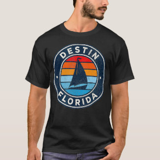 Destin Florida FL  Sailboat Retro 70s T-shirt
