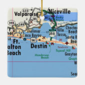 Destin Florida Map Keramisch Ornament (Achterkant)