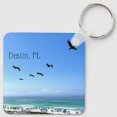 Destin Florida Pelicans  Ocean Photography Sleutelhanger (Achterkant)