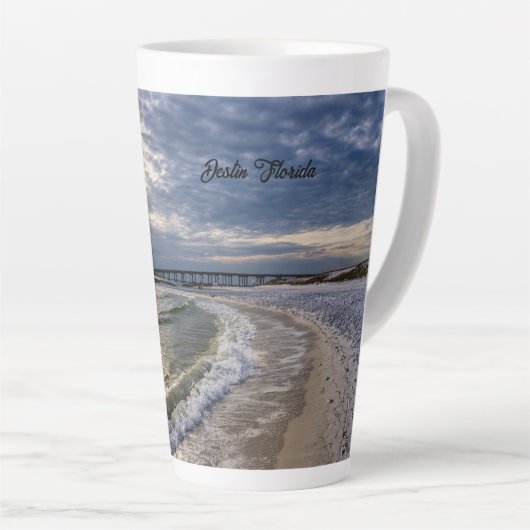 Destin Florida Soirée Vagues Latte Mug (Angle droit)