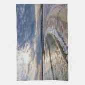 Destin Florida Soirée Vagues Serviette de cuisine (Vertical)