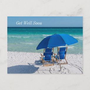 Destin Florida stoelen en paraplu krijgen goed Briefkaart