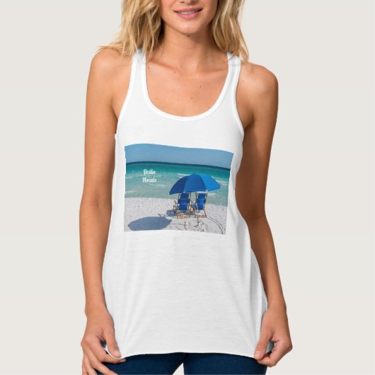Destin Florida stoelen en paraplu Tanktop (Voorkant)