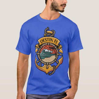 Destin Florida Stranden Bootvaren Vissen Zeilen T-shirt