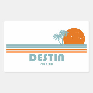 Destin Florida Sun Palm Trees Rechthoekige Sticker