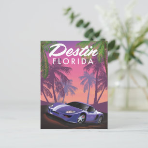 Destin Florida USA sportwagen poster. Briefkaart