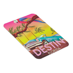 Destin Florida USA vintage reisposter. Magneet