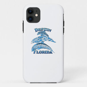 Destin Florida Vacation Tribal Dolphins iPhone 11 Hoesje