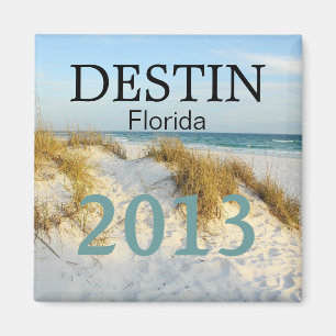 Destin Florida white zandstrand - CUSTOMIZE YEAR! Magneet