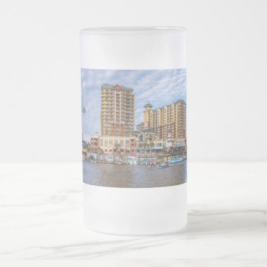 Destin Harbour Boardwalk Frosted Beer Mug (Centre)