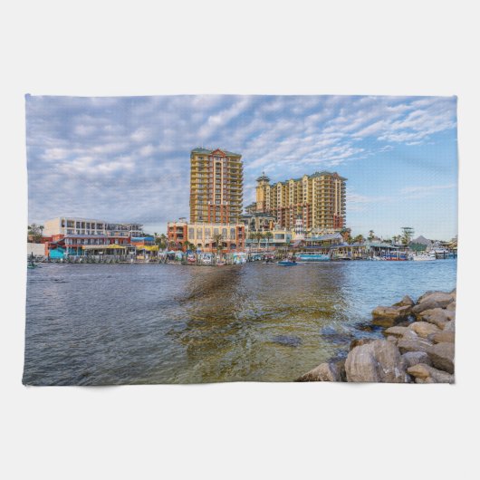 Destin Harbour Boardwalk Serviette de cuisine (Horizontal)