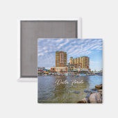 Destin Harbour Boardwalk Square Magnet Magneet (Voorkant / Achterkant)