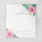 Destin Mariage Cartes de Place Tropical Rose Fleur (Extérieur déplié)