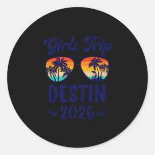 Destin meisjesreis strandvakantie 2026 bijpassend ronde sticker