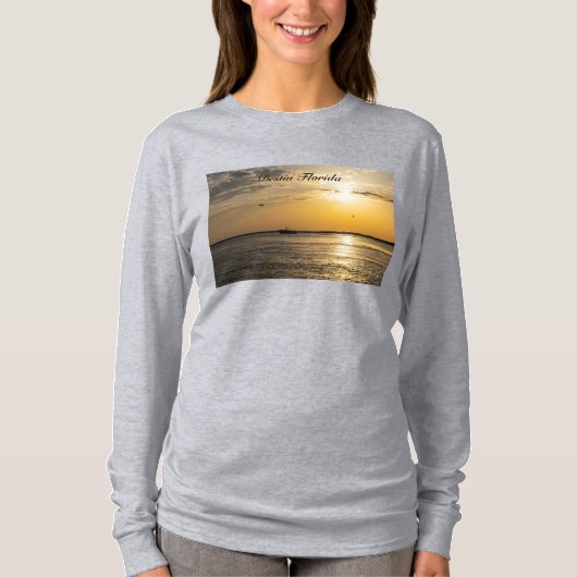 Destin Sunset And Helicopters Long Sleeve Tshirt (Devant)