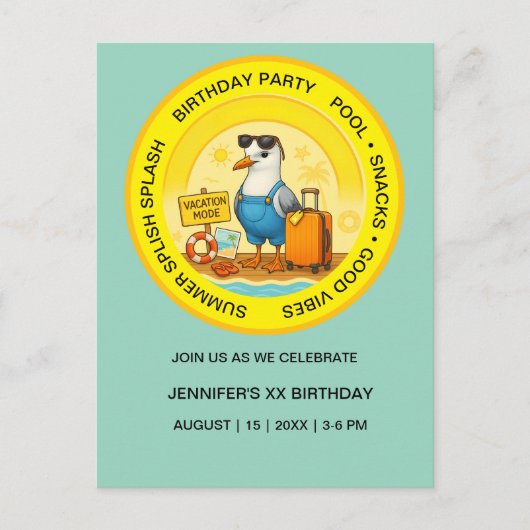 destination amusante et ensoleillée invitation de  (Devant)