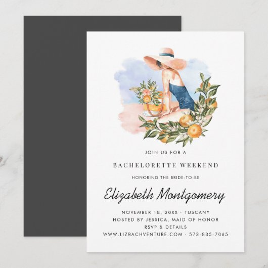 Destination Bachelorette Weekend | Citrus Orchard Kaart (Voorkant / Achterkant)