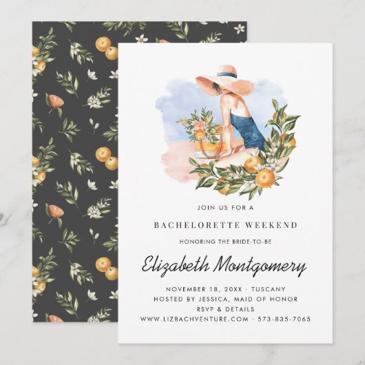 Destination Bachelorette Weekend | Citrus Orchard Kaart (Voorkant / Achterkant)