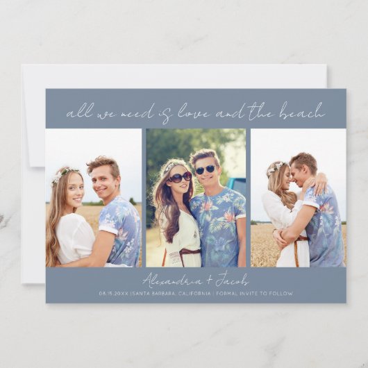 Destination Beach 3 Fotobruiloft Bewaar de datum Save The Date (Voorkant)