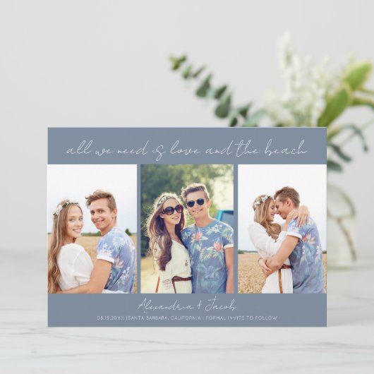 Destination Beach 3 Fotobruiloft Bewaar de datum Save The Date (Staand voorkant)