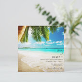Destination Beach Wedding Aankondiging (Staand voorkant)